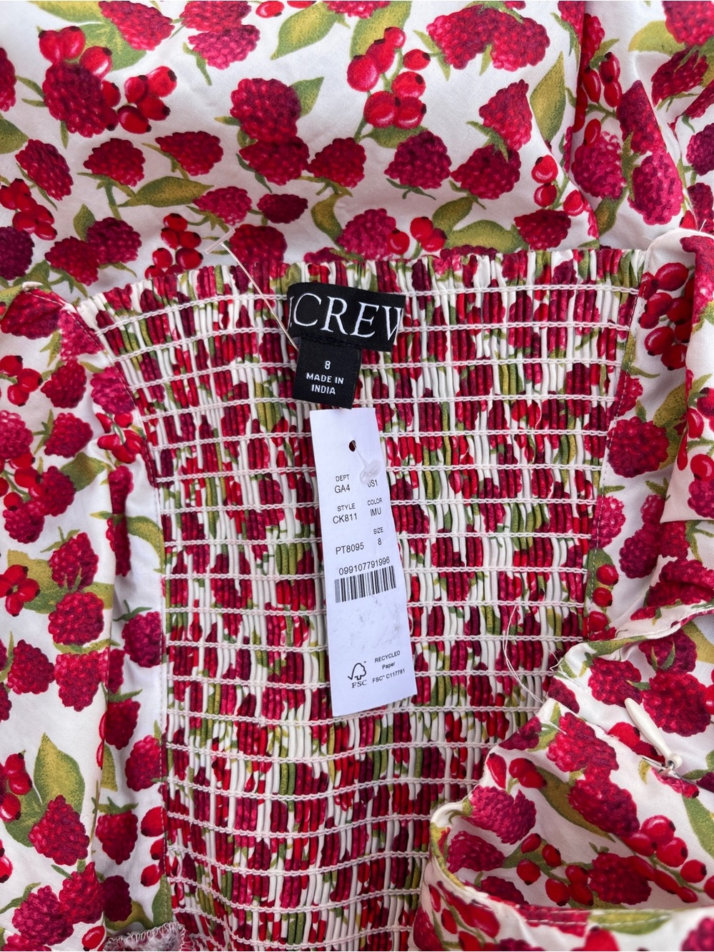 Women’s Red Floral Summer Dress - Sleeveless Cotton Sundress - Picture 9 of 13